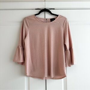 W5 Light Pink Textured Pola Dot Blouse